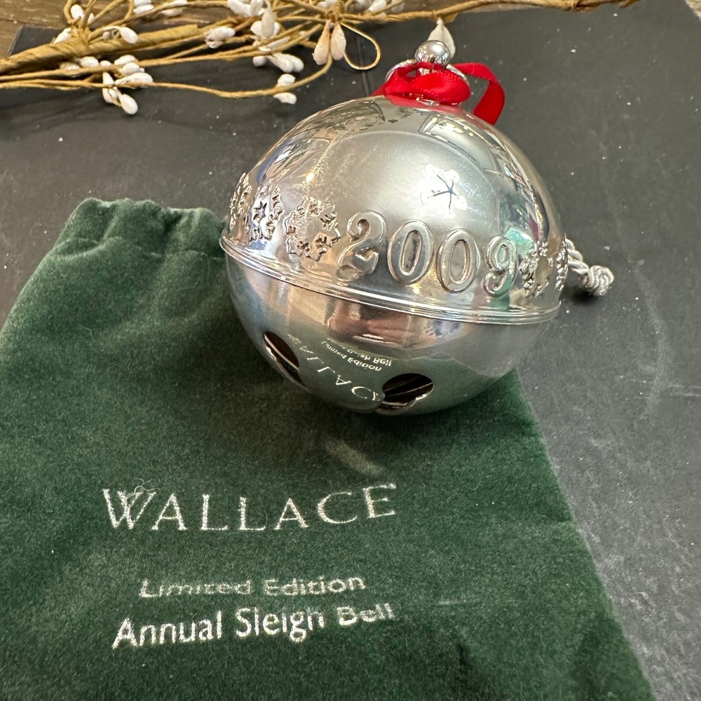 Wallace 2009 Annual Sleigh Bell Limited Edition Silver Plated Ornament